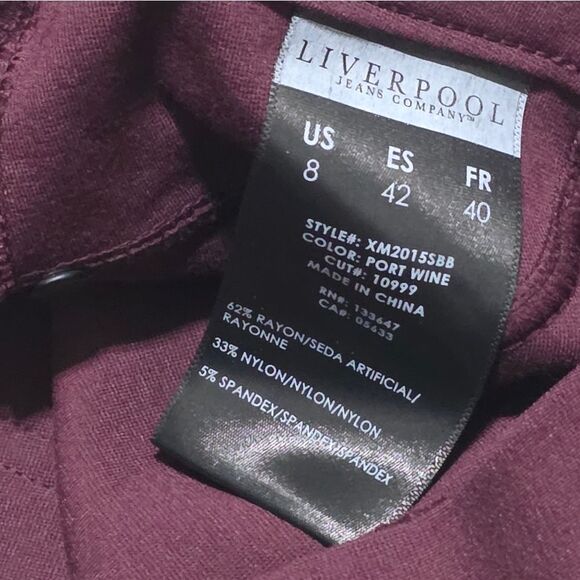 NWOT Liverpool Port Wine (Maroon)  Skinny Jeans - Picture 7 of 7